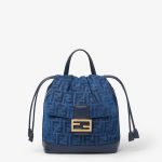 FENDI Backpack Blue flocked FF denim backpack